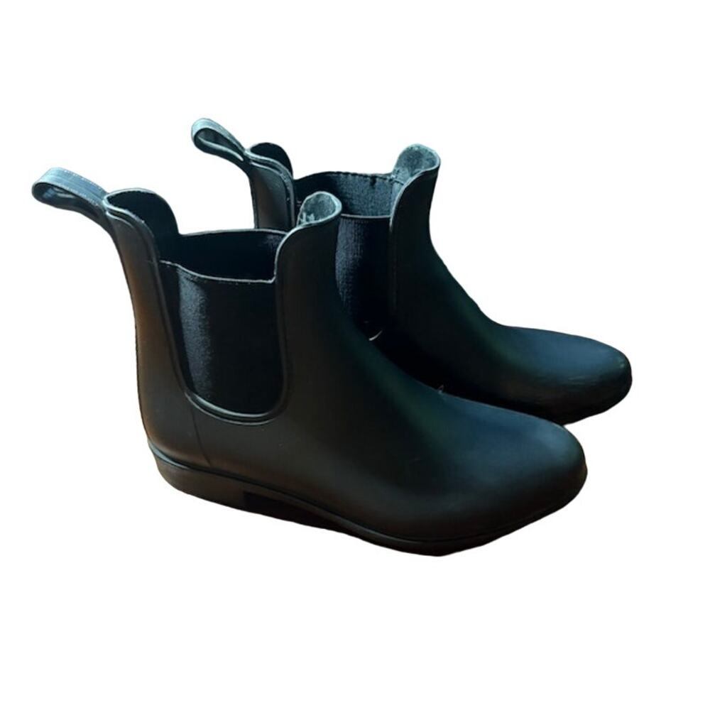 J Crew Chelsea rain boots in black women's size 8